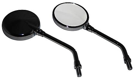Mini-Spiegel rund, innenverstellbar, schwarz, Paar