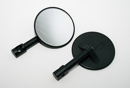 Minispiegel für Lenkerenden, D. 82 mm, rund, schwarz, Paar