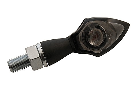 Ein-LED-Blinker PEN HEAD, schwarz, getöntes Glas