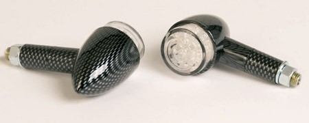 LED-Blinker, BULLET Carbonlook, rund, für hinten