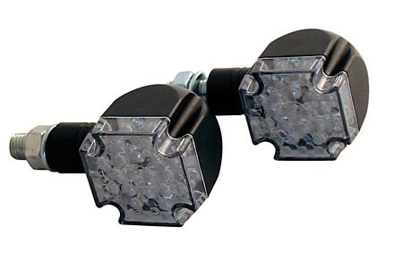 LED-Mini-Blinker CROSS, schwarz, kurzer Stiel