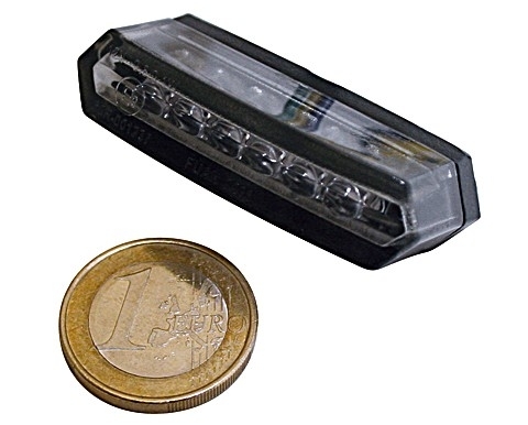 LED-Rücklicht MALIBU, schwarze Basisplatte, getöntes Glas