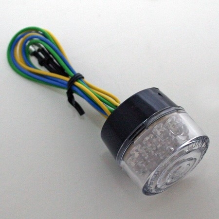 LED-Mini-Rücklicht BULLET, rund, Glas transparent