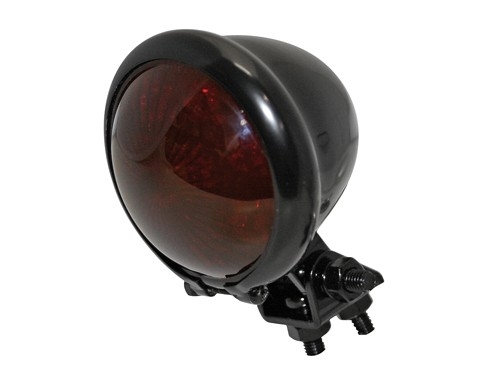 LED-Rücklicht / Bremslicht  BATES STYLE, schwarz, rotes Glas
