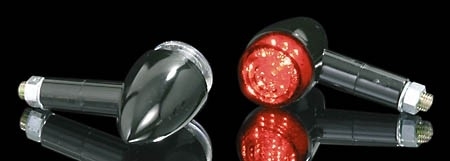 LED-Mini-Rücklicht BULLET mit Gehäuse, schwarz, rund