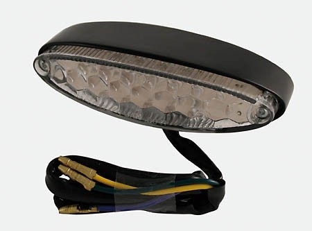 LED-Mini-Rücklicht transparent, auf verstellbarem Halter, schwarz