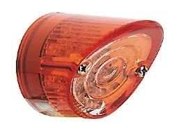 LED-Mini-Rücklicht NOSE, rund, Glas rot/transparent